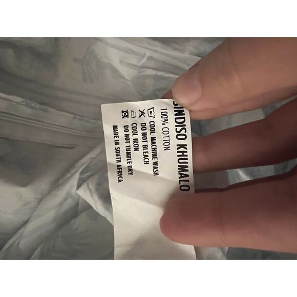 SINDISO KHUMALO Ruffled printed cotton-poplin mini dress Blue White UK 8 US 4 - Picture 6 of 7